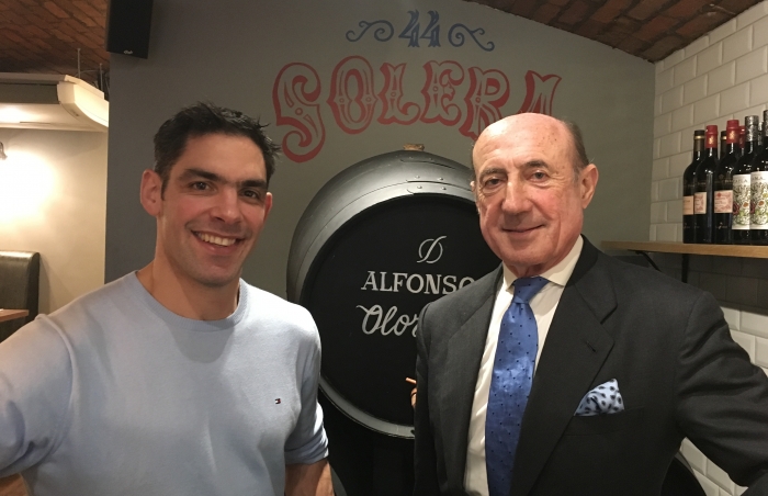 Owen Morgan, owner, Bar 44 and Asador 44 meets with Beltran Domecq