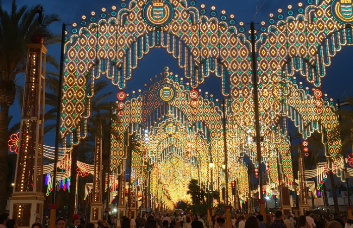 Jerez's famous Feria at night