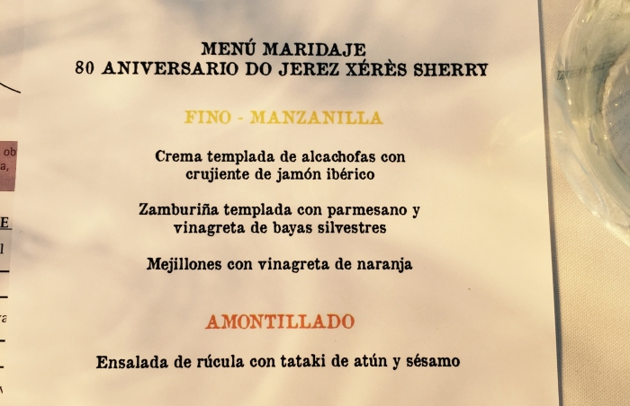 Sherry Pairing Menu 80th Anniversary Sherry Wines Gala Tasting