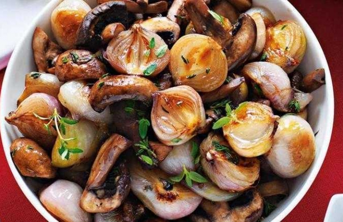 Sherry braised mushrooms