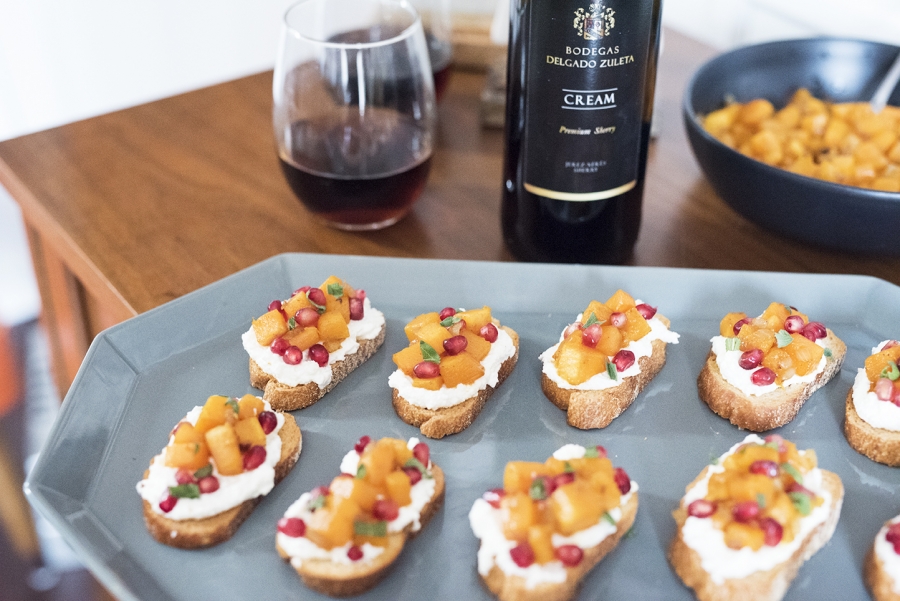 Butternut-Squash-Crostini-paired-with-cream-sherry-wines