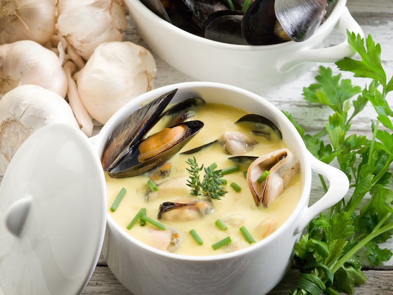 Creamed Mussels Maridaje con Fino